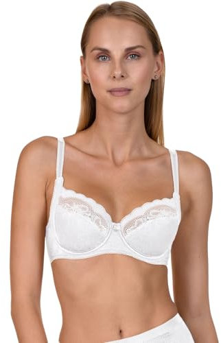 Lisca 20226/20227-01 Women's Evelyn White Lace Non-Padded Underwired Full Cup Bra 38D