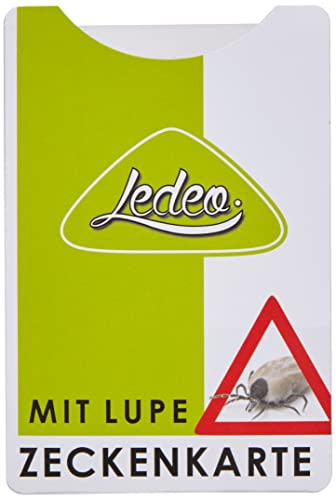 5 x Ledeo Zeckenkarte mit Lupe, Hülle und Kurzbeschreibung