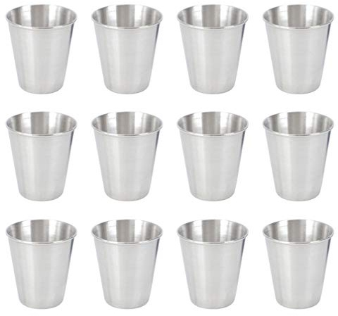 TOYANDONA 12 Stück Edelstahl-Schnapsbecher trinken tragbare Edelstahl-Schnapsgläser Weinbecher Trinkbecher für Whisky Schnaps (70ml)