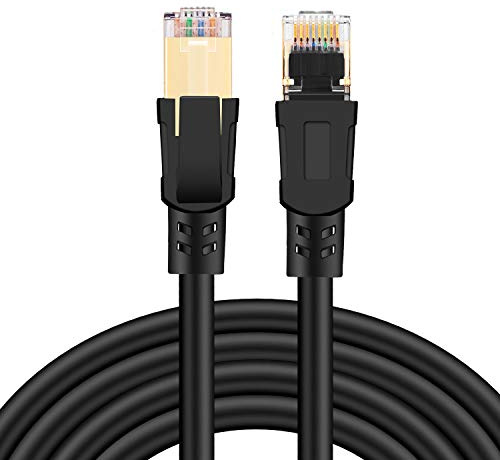 Eono by Amazon Cable Ethernet Cat 8-20M Cable de Red Ethernet Network LAN 40 Gbps, 2000MHz SFTP con Conector RJ45 para PS5, Xbox, PC, TV, Router, Switch (20M)