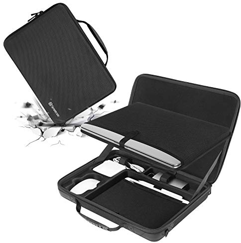 Smatree MacBook Pro 16 inch 2021 Briefcase Hard Case, Laptop Carry Case Compatible with 16 inch 2019/15.4 inch MacBook Pro 2013-2019 Model, 15.6 inch Bag with Accessory Compartment - Black