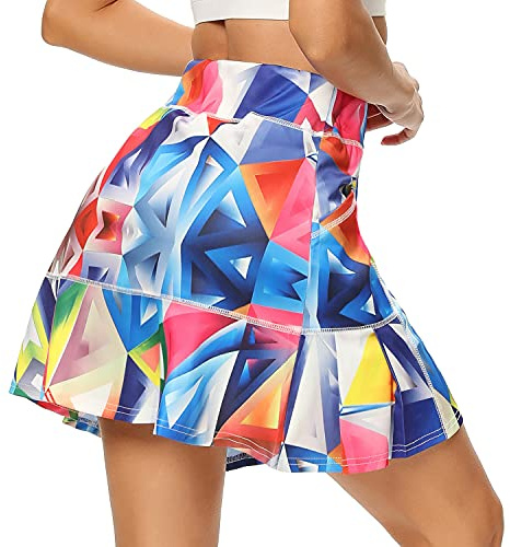 WOWENY Sportrock Damen mit Hose Tennisrock mädchen Hohe Taille Sportskort Hosenrock mit Tasche kurz Sommer Minirock für Fitness Workout Running Hockey