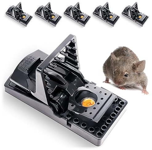 GARDIGO® Mausefalle mit Köder - 6er Set | Professionelle Schlagfalle mit Mäuseköder | Wiederverwendbar Hygienisch Dank Kunststoff | Drinnen & draußen zur Mäusebekämpfung | Mäuse bekämpfen
