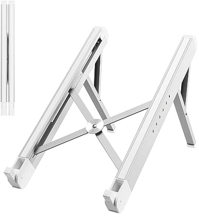 Desky Ultralight Portable Laptop Riser – Foldable & Adjustable Stand for Laptops 10–17, Ergonomic Aluminum Travel Stand with Carry Case, Ventilated for Cooling