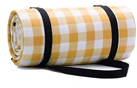 FHYTGBS Camping-Strand-Plaid-Picknickmatte - verdicken Pad Atmungsaktive weiche Decke for das fokussierende Outdoor-Falten-wasserdichte Decke (Color : Yellow, Size : 200X200cm)