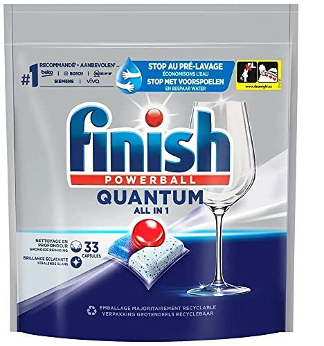 Finish - Tabletas lavavajillas Quantum 33 unidad (1 paquete) Tableta Limpieza general de platos y utensilios de cocina