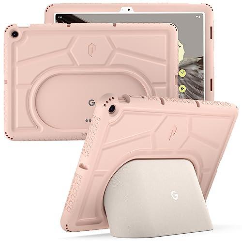 Poetic TurtleSkin-Serie für Google Pixel Tablet-Hülle 11 Zoll (2023), strapazierfähige, stoßfeste und kinderfreundliche Silikon-Schutzhülle mit Fallschutz, Rose