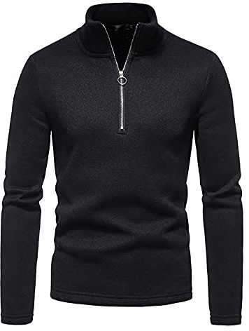 Long Sleeve Polo Shirts Mens UK Sale Clearance Turtleneck Jumpers 1/4 Zip Henley T Shirt Regular Fit Winter Tops Plain Sports Gym Running Pullover Sweatshirt Blouse Sweat Tops Size S-XXL