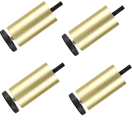 LQSSA 4Pcs Aluminiumlegiermöbel Beine, Verstellbare Runde Sofa -Füße, Ersatzfüße/Gold/20Cm/7.9In