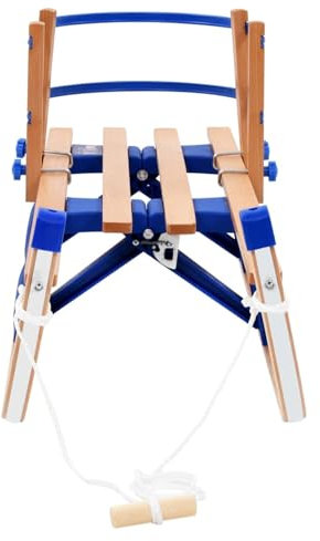 Homgoday Wooden Folding Snow Sledge with Backrest 119 cm Furniture for Home Indoor Outdoor Living Room Bedroom