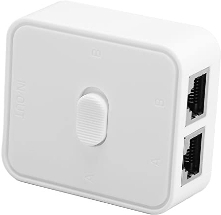Fussbudget Ethernet Splitter, 2 Port Gigabit Network Switch 1000Mbps PoE Extender Switch RJ45 Internet Splitter for Cat5 Cat5e Cat6 Cat7 Cable