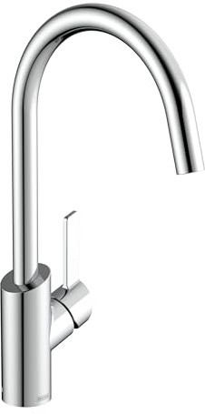 Bristan Maple Kitchen Tap - Swivel spout, eco Start, Single Lever EasyFit Chrome Kitchen Sink tap, MPL EFSNK C