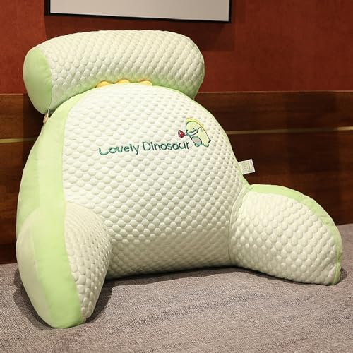 YCYATS Chillwave Rückenkissen, Mivoza Rückenkissen, Cartoon Pillow Rücken, ChillPillow Eisbohnenförmiges Dreieckskissen, Chill Wave Lesekissen für Bett, Sofa (Dinosaurier, 70×50×25CM)