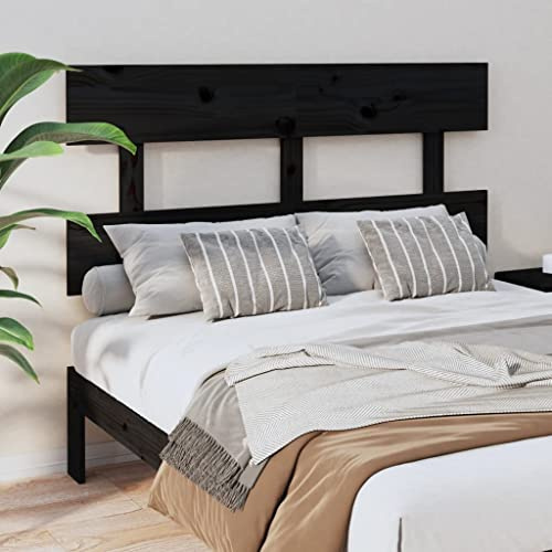 CKioict Betthaupt Wandkissen Bett Bettkopfteil Schlafzimmer Kopfteil Schwarz 124x3x81 cm Massivholz KieferGeeignet für Schlafzimmer, Gästezimmer, Schlafsaal
