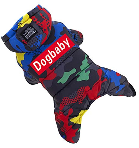 Happyyami Haustiermantel mit Hoodies Tarnmantel für Hunde Wintermantel für Hunde mit Beinen Kleider warme Hoodies äntel pet Winter Daunenjacke Hundekleid der Hund Kleidung Gurt