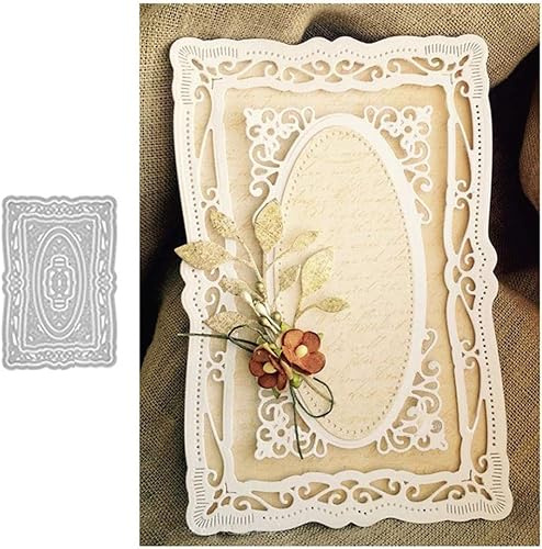 Rechteckige Spitze Stanzformen mit Metallrahmen für Scrapbooking Stanzformen Prägen Fotos Handwerk Dekorative Papierkarten Stanzformen für Haus und Küche