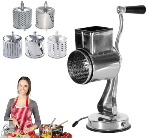 Rallador De Queso Con Manivela, Cortador De Verduras De Acero Inoxidable, Rallador De Queso, Rallador De Queso De Manivela Multifuncional Con Base De Succión, Máquina Cortadora De Verduras Para Queso