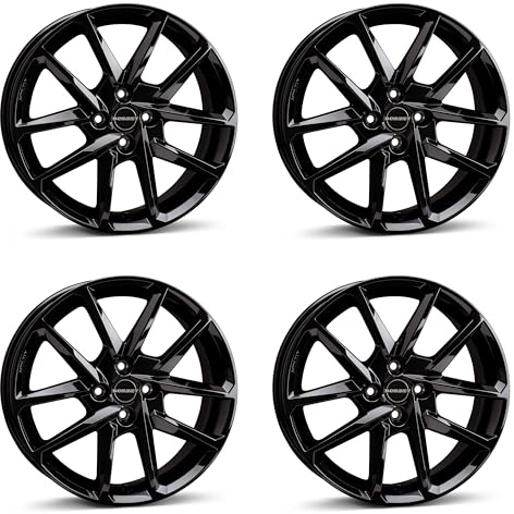 4x Borbet Felgen N 7.0x17 ET47 4x100 black glossy kompatibel mit Hyundai Bayon i10 i20