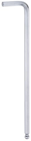 QUARKZMAN Llave Hexagonal con Cabeza Esférica de 5mm en Forma de L, Brazo Extra Largo, Llave Métrica de Hexágono de Acero de Cromo Vanadio, Tono Plateado