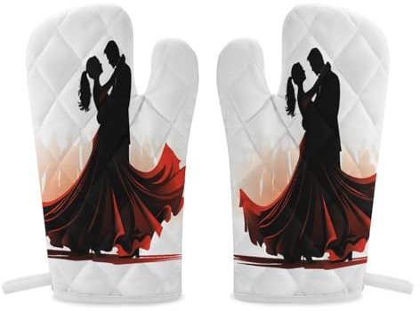 Thermal Gloves, Ballroom Dance Print Heat Resistant Gloves Oven Mitts Kitchen Gloves Cooking Gloves Microwave Gloves