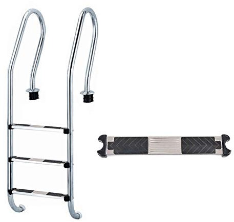 1 Pédale De Piscine - Échelle De Remplacement pour Piscine | Marche D'échelle De Piscine en Acier INOX | Remplacement des March De L'échelle De Piscine avec 2 Vis pour Échelle De Piscine Hors Sol