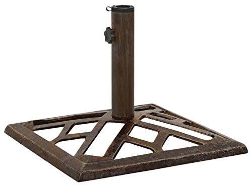 Iiaky Socle de Parasol Bronze 44x44x31 cm Fonte,Pied De Parasol,Pied De Parasol Lourd,Pied De Parasol sur roulettes
