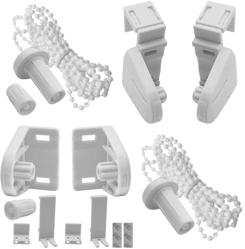 Piuluvor® 2 Set Klemmfix Rollo Ersatzteile, 17mm Rollo Halterung Klemmfix Halterung Fenster Halterung Ohne Bohren für Doppelrollo, Verdunkelungsrollo, Seitenzugrollo