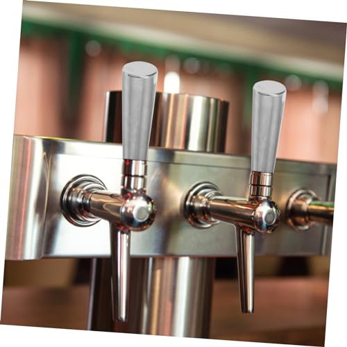 Amosfun 2pcs Stainless Steel Beer Tap Handle Draft Handle for American Homebrew
