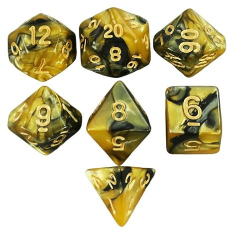 TMAOZW Würfelset Würfel 7-teilig, DND-Würfelset in gemischten Farben, Farkle, klassisches Würfelspiel, geeignet for Partysiebe, Party-Requisiten, Partyspielwürfel farbige Würfel(Color 05)