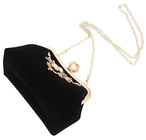 TINEASUR Damen Strass Abendtasche Hochzeitstasche Mit Strasssteinen Clutch Für Bankette Cocktail Und Abschlussball-handtasche Aus Plüschmaterial Mit Klarer Strassverzierung