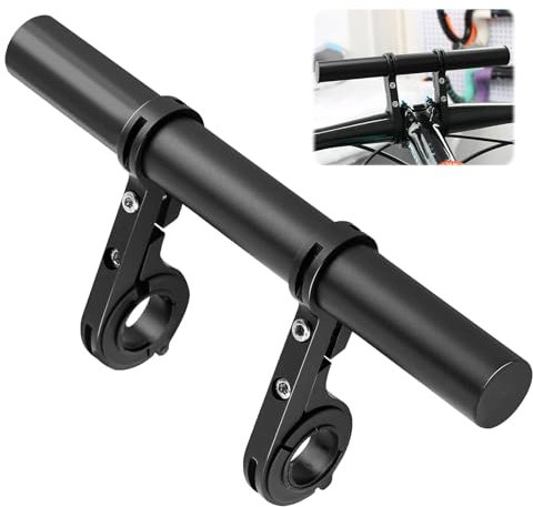Estensore Manubrio in Lega di Alluminio per Bicicletta e Motociclo, Estensione Manubrio Bici Moto con Doppio Morsetto di Montaggio, Adatto per Manubri da 0,87'' a 1,26'' di Diametro