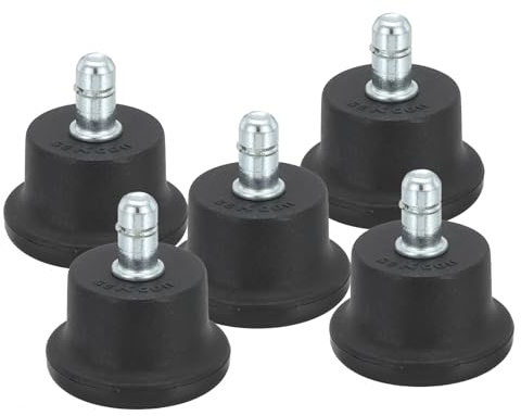 PATIKIL 1.3 Bell Glides Replacement, 5 Pcs Low Profile Office Chair Stool Swivel Caster Wheels to Fixed Stationary Castors Chair Feet Wheel Stopper with Soft Rubber Bottom