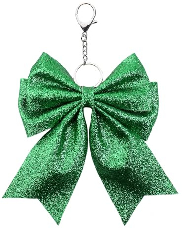 Guqqeuc Cheer Bow Kering Glitzer Schleife Schlüsselanhänger für Tasche Handtasche Geldbörse Cheer Bow Bag Zubehör für Frauen Mädchen Cheerleader Geschenke