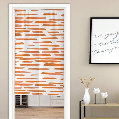 Küchenvorhänge Orange Graffiti Scheibengardinen Polyester Vorhänge Kurz Waschbar Raumteiler Vorhang Türvorhang Langlebig Küchenvorhang Kurze Gardinen Verdickung Tür Vorhang 90x150