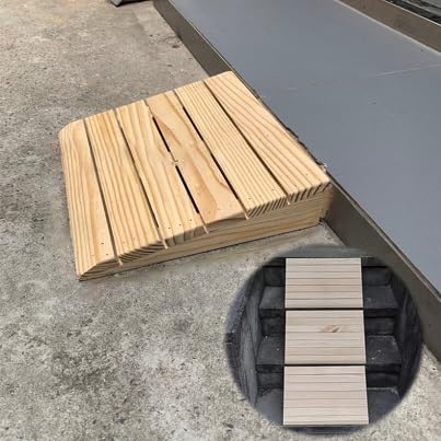 GSKFXJ Holz Bordsteinrampe, 7-12cm Hoch Türschwellenrampe, Tragbare Rollstuhlrampe, rutschfeste Stufenrampe Für Motorrad Fahrrad(30 * 30.8 * 11cm/12 * 12.1 * 4.3in)