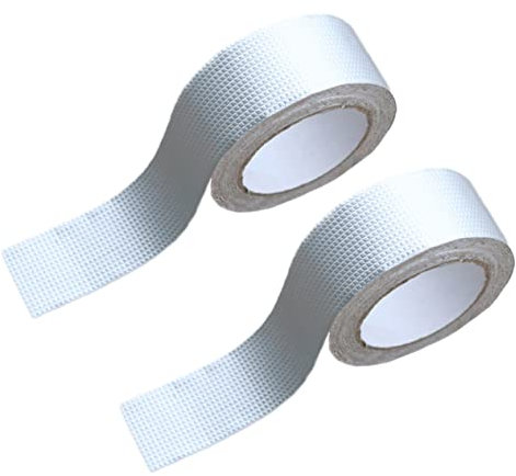 NIYANGLE 2 Piezas Cinta de butilo de papel de aluminio equipo respiradero Sello aislamiento termico sellador impermeable cinta de butilo para tapar techos cinta impermeable de butilo Silver
