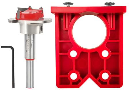 35mm Concealed Hinge Jig Drill Guide with Forstner Bit, Door Hinge Jig Set