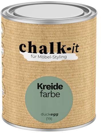 chalk-it Kreidefarbe 750ml (19) Duck Egg Möbel Farbe Shabby Chic Holzlack | Natur Vintage Look Möbellack Erfüllt EN71-3 Sicher Kindermöbel Spielzeuge