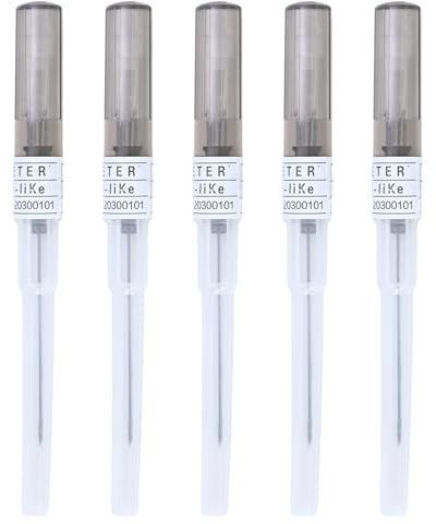 Aomhrek 5 Stück Piercing Nadel, Piercing Nadeln mit Rohrabdeckung, Piercing Set Selber Stechen für Ohren, Nase und Lippen