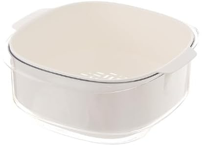 JIAHAO Cestello da cucina a doppio scarico, in plastica, con scolapasta, colore: bianco