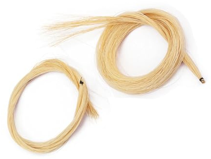 Geigenbogenhaar aus Rosshaar, 2 Stränge, Gelb für Streichinstrumente | Mongolisches Pferdehaar, Hohe Stärke und Haltbarkeit, für Kleinere Instrumente, 2 Hanks, Zubehör für Spieler