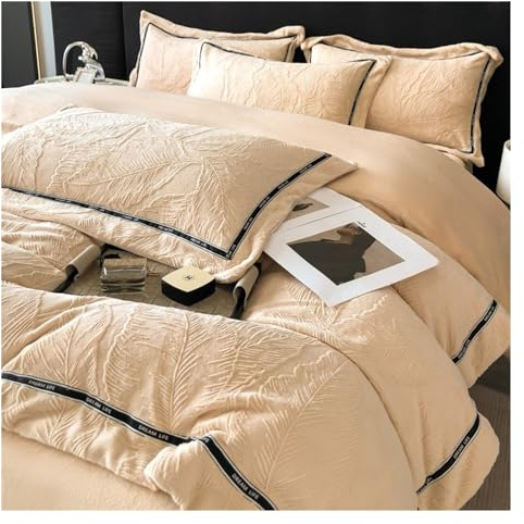 Bedding Sets Comforters Set Duvet Cover 4 Piece Bedding Soft Microfibre Duvet Cover Winter Plush Duvet Cover Set Sheets Shams Bedskirt Coverlet Pillowcases Quilt