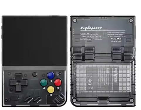 MIYOO Mini Plus V2 Retro Handheld Game Console, 3.5” IPS Screen, Dual-Core CPU, Linux System, 64GB with 15,000+ Games, Portable Classic Gaming Console for Kids & Adults (Crystal Black)