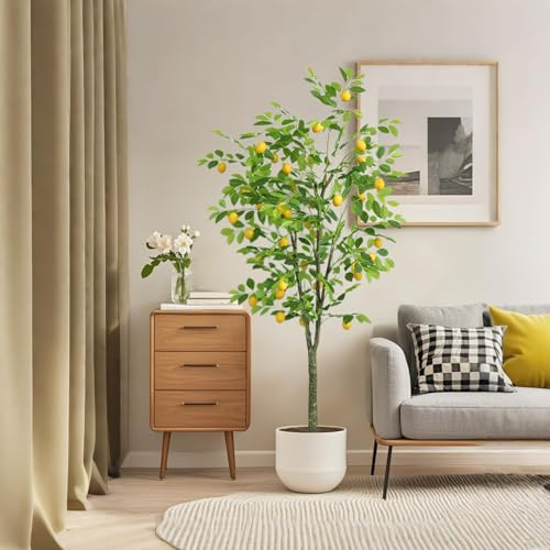 Arbre Artificiel Citronnier 150 cm/180 cm - Grande Plante Artificielle Citronnier avec Fruits Réalistes, pour La Décoration De Votre Bureau à Domicile