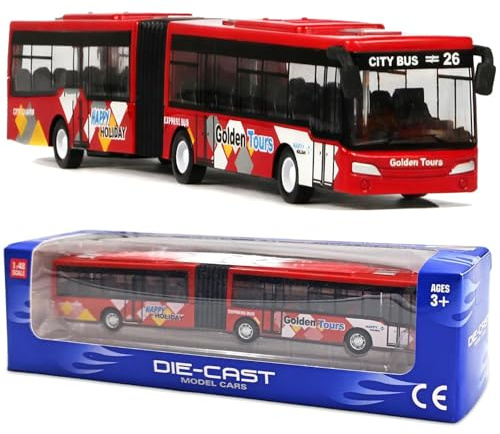 Autobuses Juguete, Vehículo de Juguete Autobús de Juguetes Mini Racers Cars Juguetes Tirar hacia Atrás Coches ehículos Fricción Coche de Carreras Regalos para Niños (Rojo)