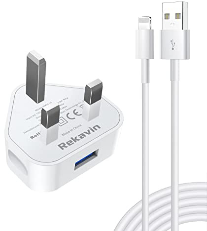 iPhone Charger Plug and Cable,Old Apple i Phone USB Lightening Charger Cable and Plug with Lead 5V/1AMP/5W Charging for iPhone 14/13/12/11 10 Xs Max XR X 8 7 6 6S 5 5C 5S SE