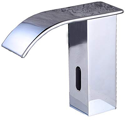 Fyeer HOHE KÖRPER Infrarot Sensor Wasserhahn Automatisch Induktion Badarmatur Wassersparen Waschtisharmatur Handwaschbecken Batteriebetrieb Chrom kaltwasser