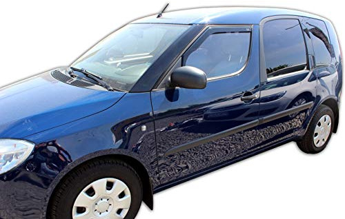 J&J AUTOMOTIVE Windabweiser passend für Skoda Roomster 5-Türer 2006-2015 2tlg, Heko Regenabweiser Vorne Getönt Dunkel Passform
