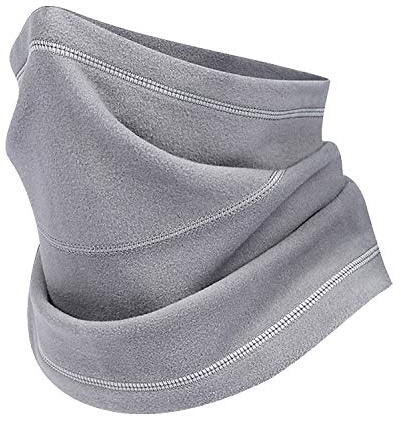 JEEZAO Unisex Halstuch, Schlauchschals,Polar Fleece,Multifunktions Loop Schal Mütze zum Motorrad,Ski,Fahrradfahren,Joggen im Winter. (Grau)