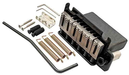 Musiclily Pro 54mm 2-Point Style Guitar Tremolo Bridge with Stainless Steel Saddles Full Steel Block for Japan Strat and Import Strat, Black